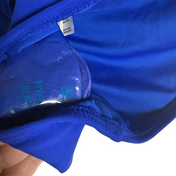 Sea Level Essentials Cobalt Blue Ruffled Hipster Two Piece Bikini Swimsuit Set 8 - Picture 10 of 13